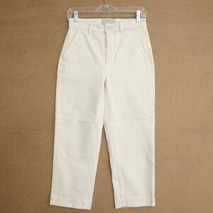 Everlane Womens Cropped Straight Pants Jeans Size 4 Beige Cotton Blend Casual